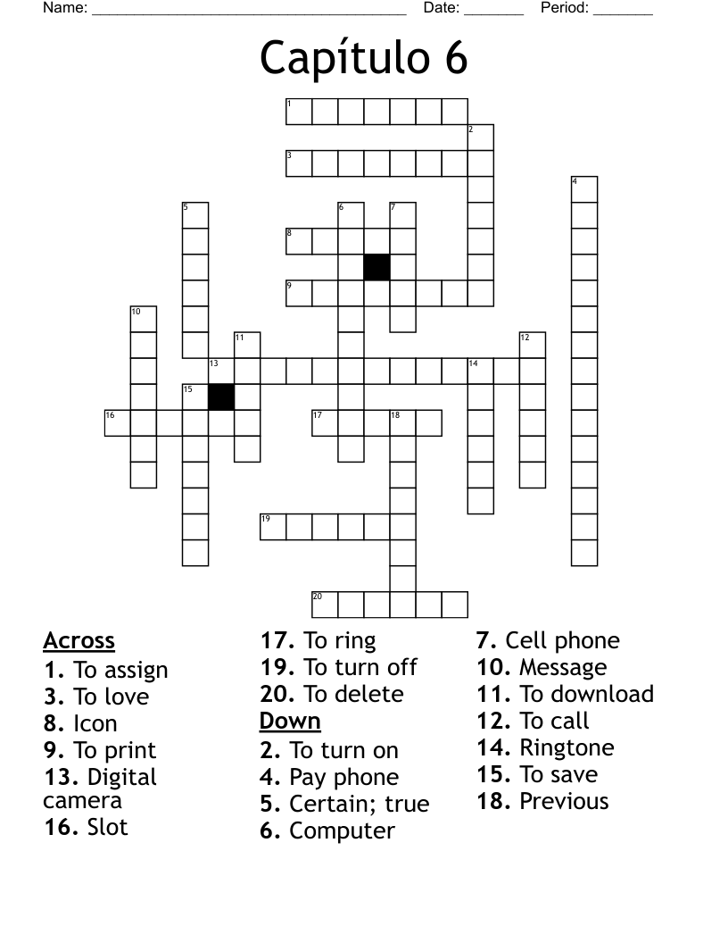 Capítulo 6 Crossword
