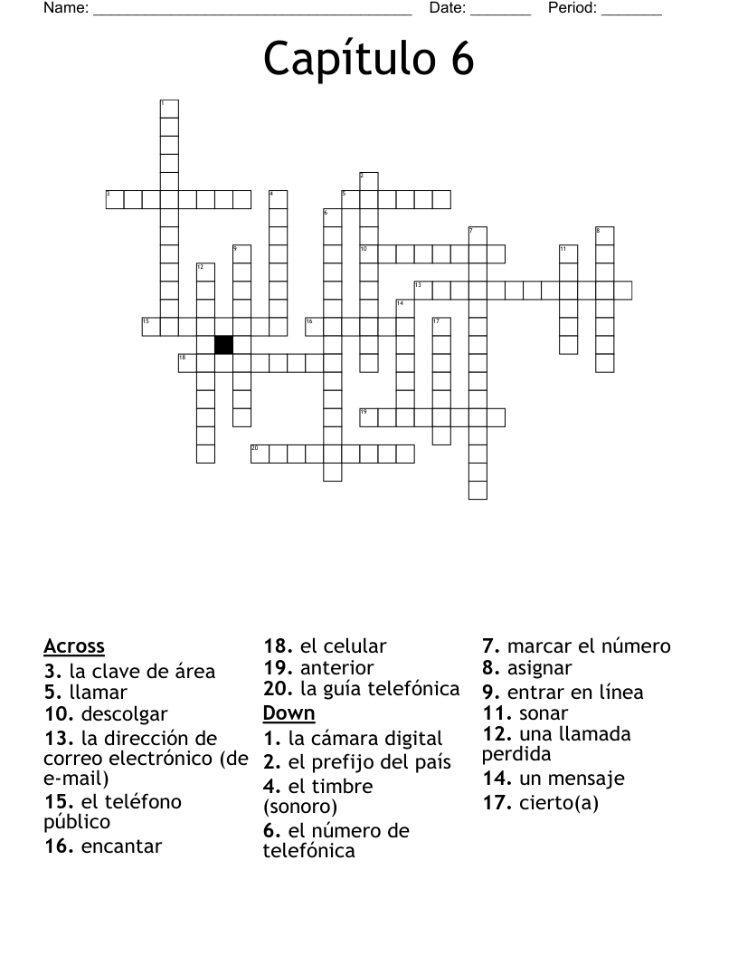 Capítulo 6 Crossword