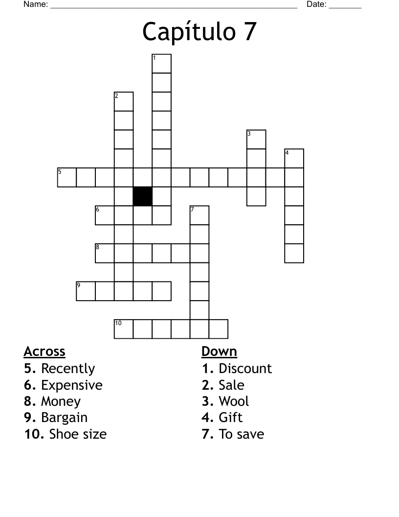 Capítulo 7 Crossword