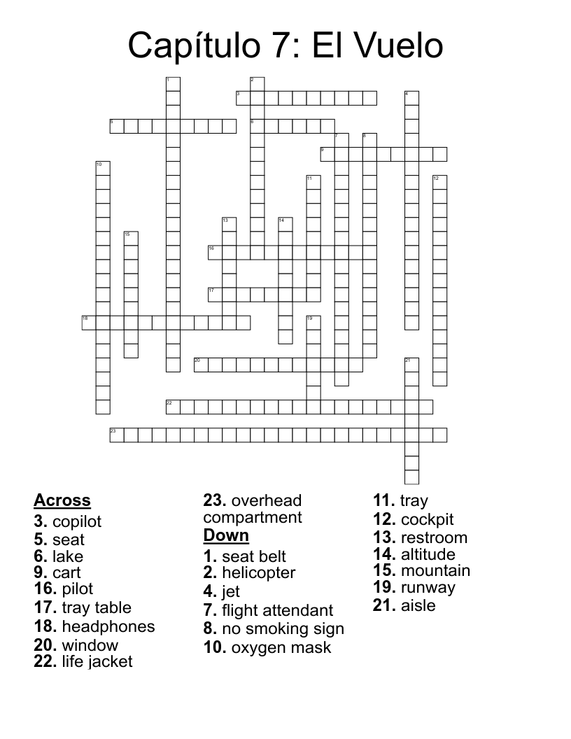 Capítulo 7: El Vuelo Crossword