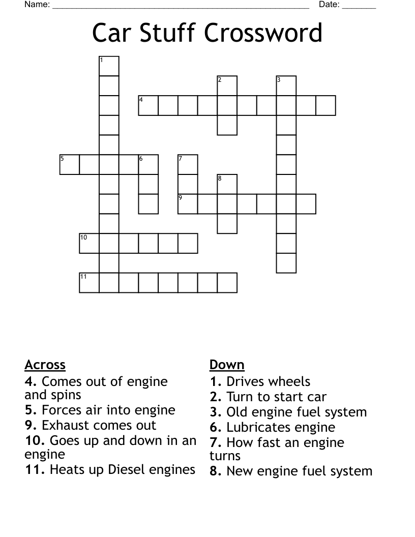 Car Stuff Crossword