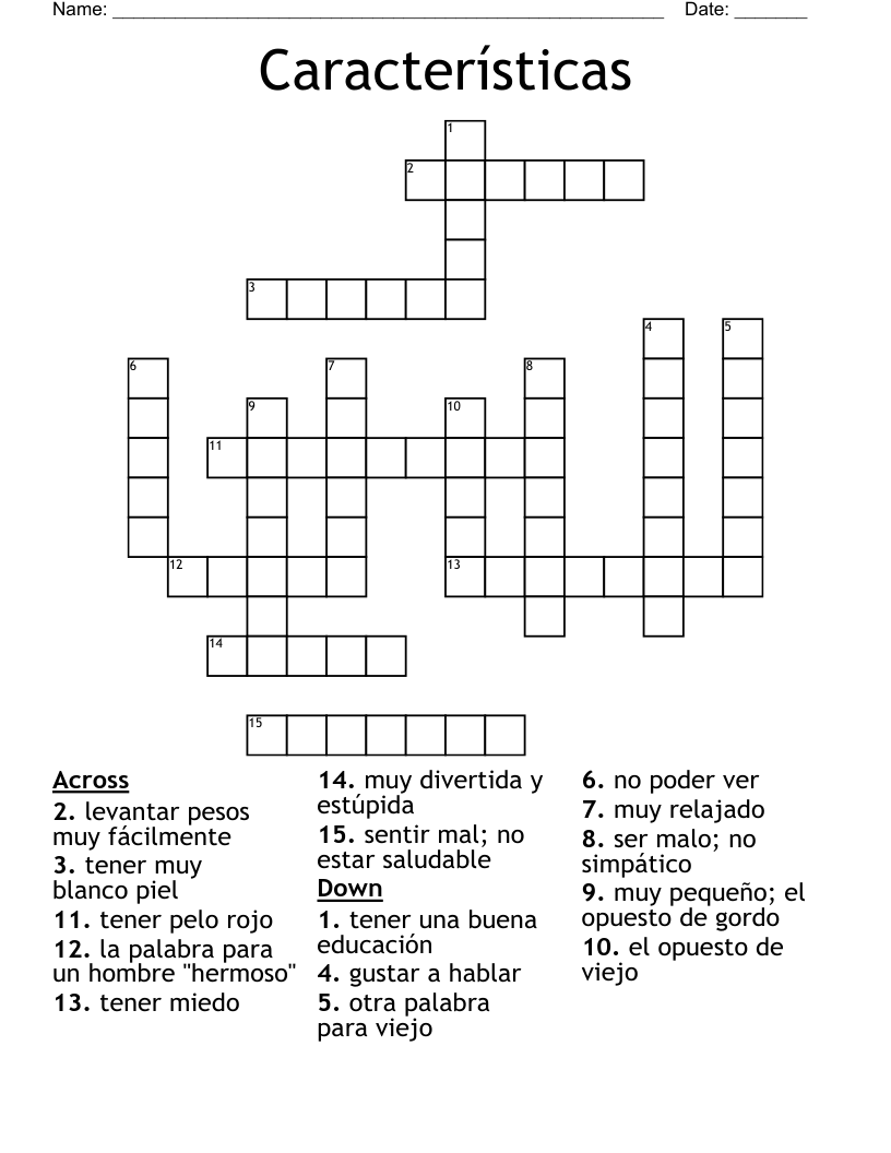 Características  Crossword