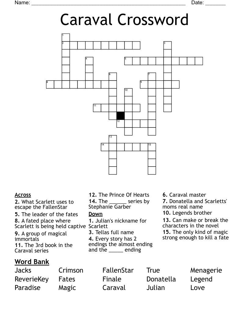 Caraval Crossword