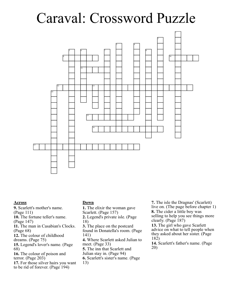 Caraval: Crossword Puzzle