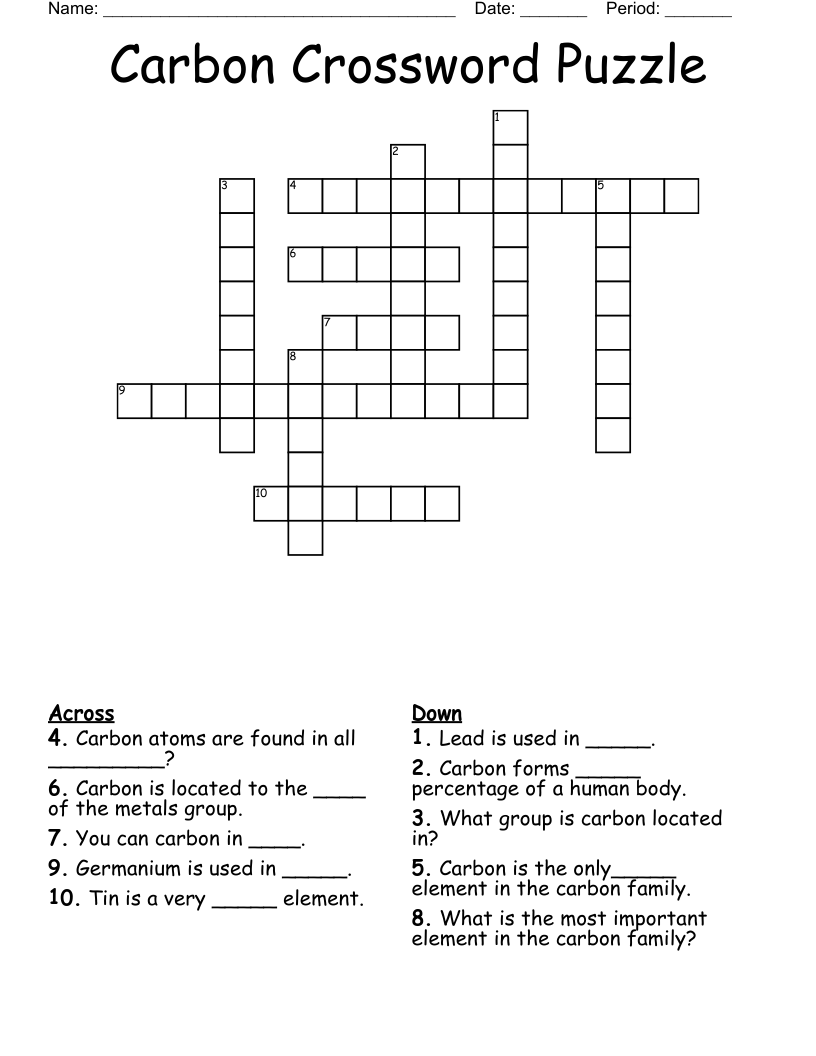 Carbon Crossword Puzzle