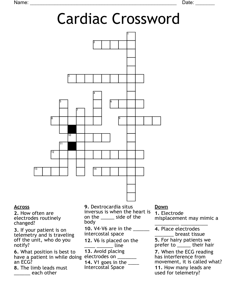 Cardiac Crossword