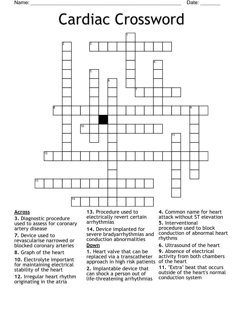 Cardiac Crossword