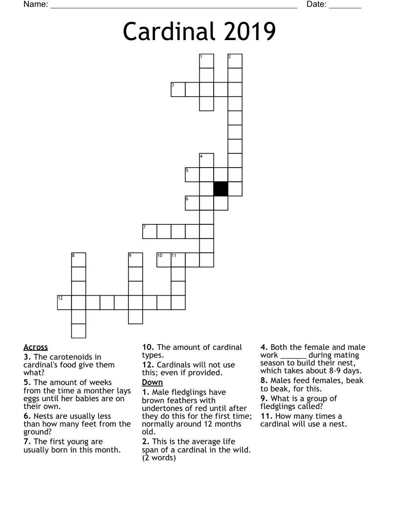 Cardinal 2019 Crossword