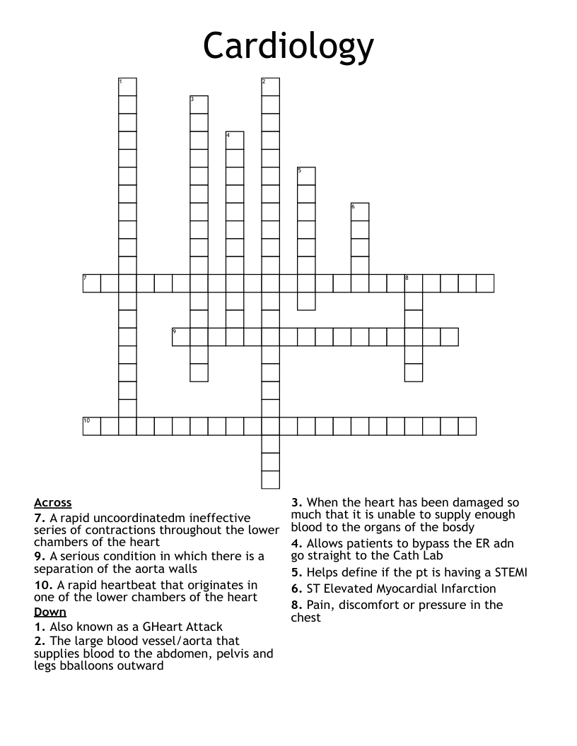 Cardiology Crossword