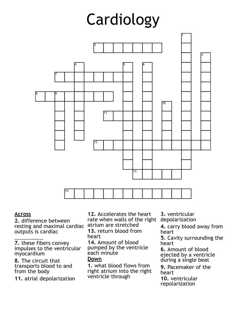Cardiology Crossword