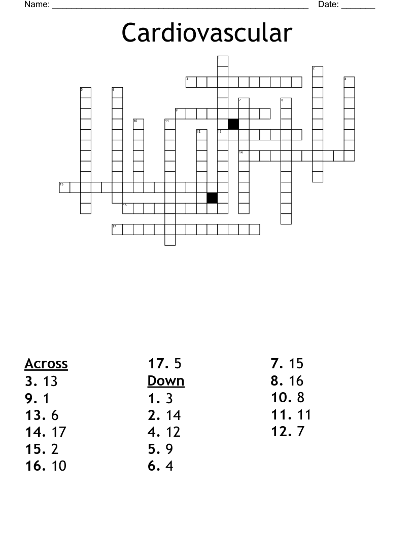 Cardiovascular  Crossword