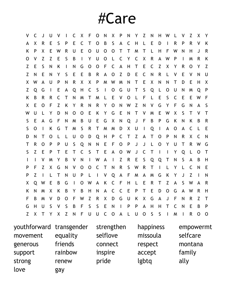 #Care Word Search