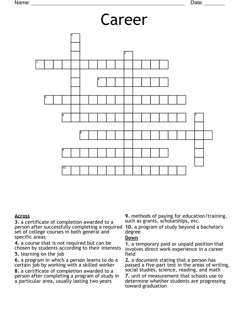 Career Crossword