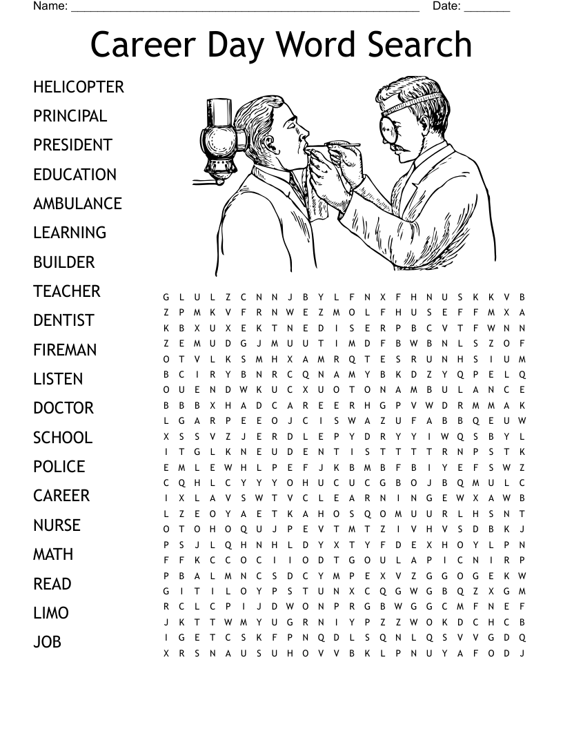 Career Day Word Search