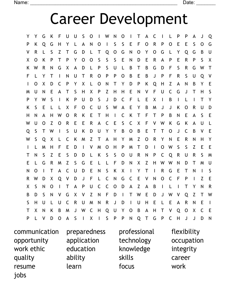 Career Development Word Search