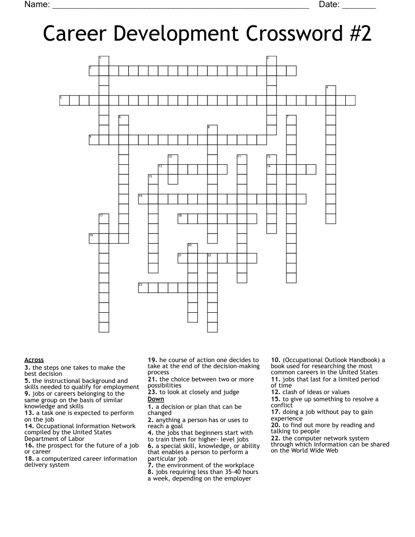 Career Development Crossword #2