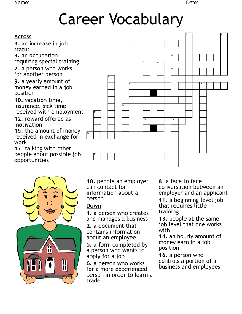 Career Vocabulary  Crossword