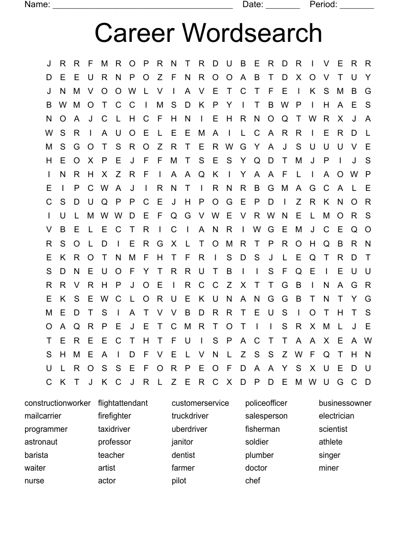 Career Wordsearch