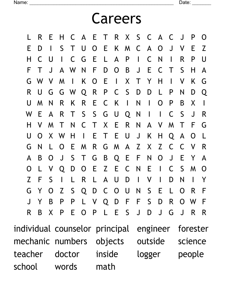 Careers Word Search