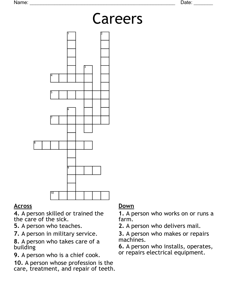 Careers Crossword
