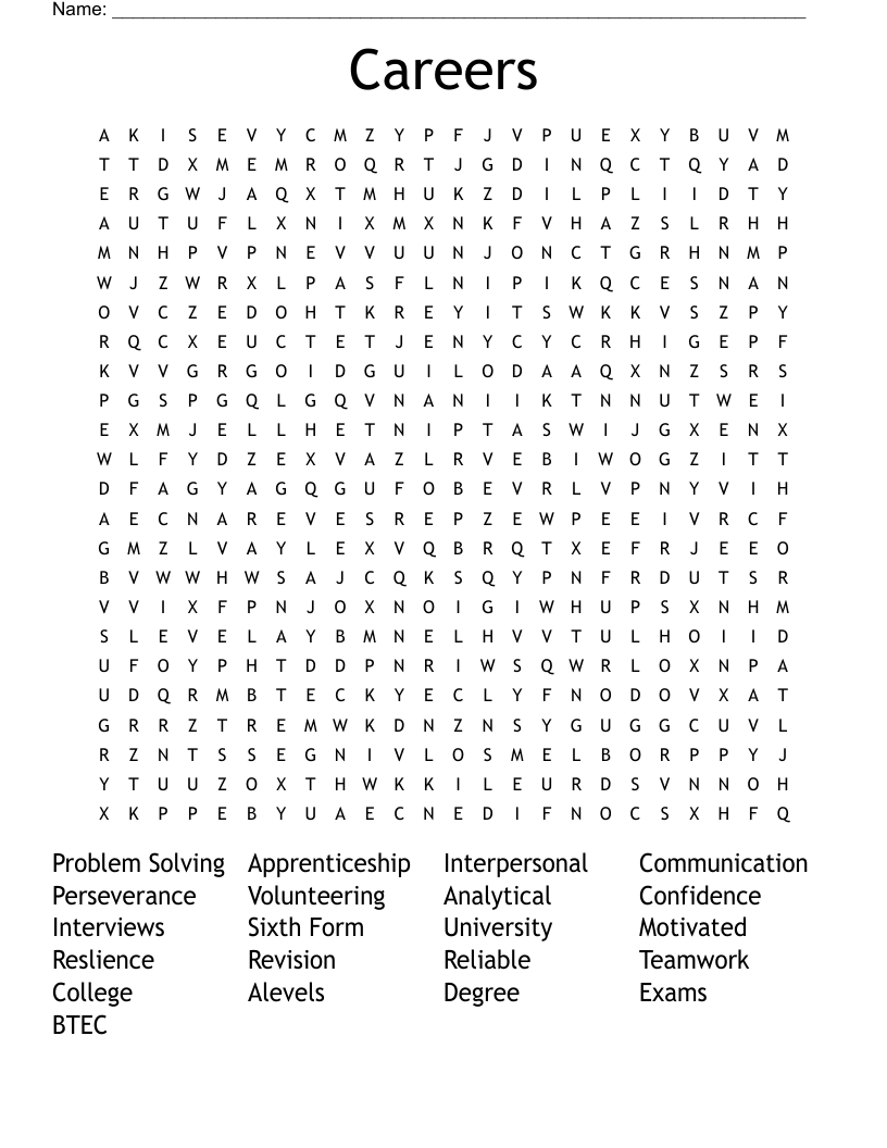 Careers Word Search