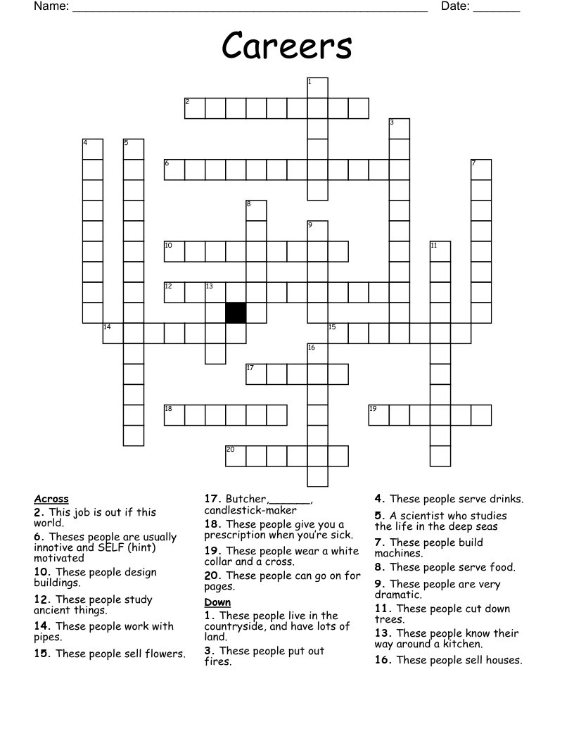 Careers Crossword