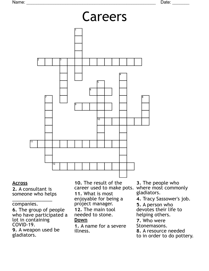 Careers Crossword