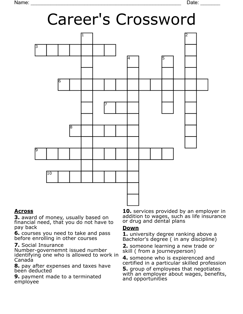Career's Crossword