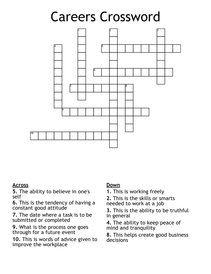 Careers Crossword