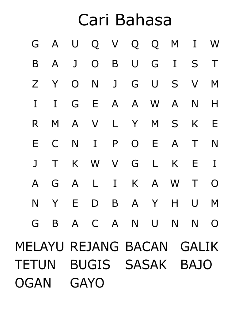 Cari Bahasa Word Search