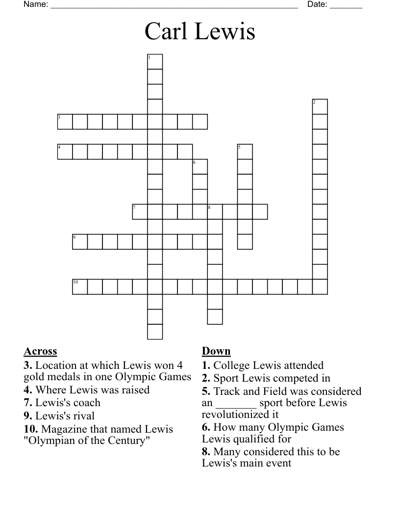 Carl Lewis Crossword