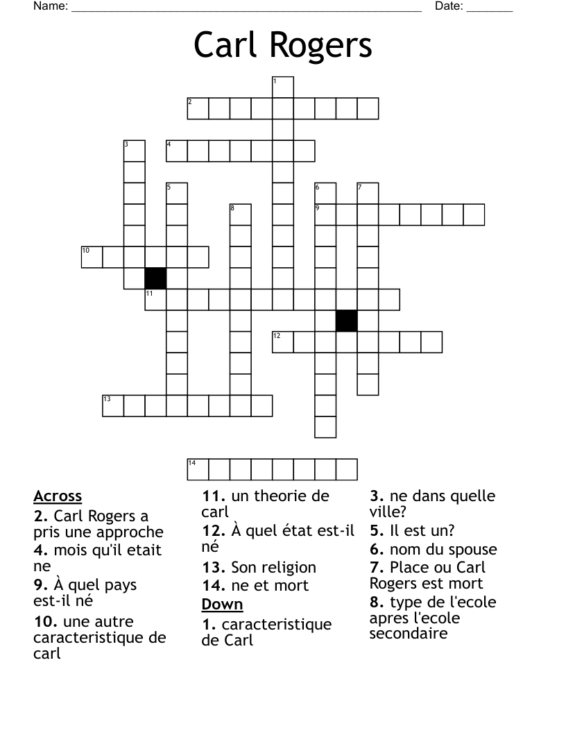 Carl Rogers Crossword