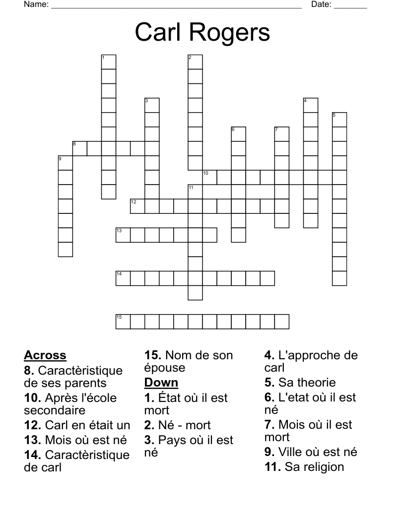 Carl Rogers Crossword