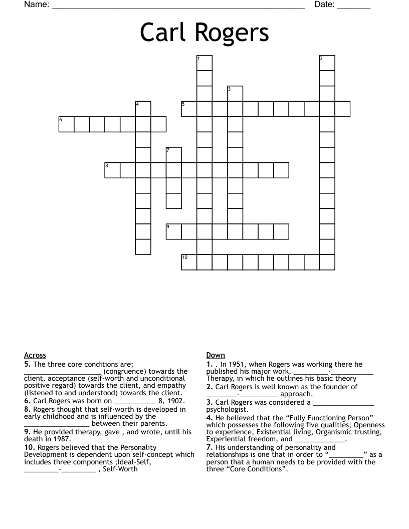 Carl Rogers Crossword