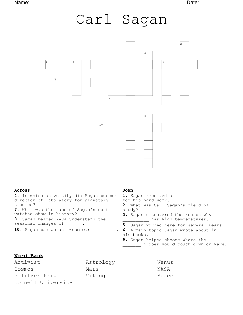 Carl Sagan Crossword