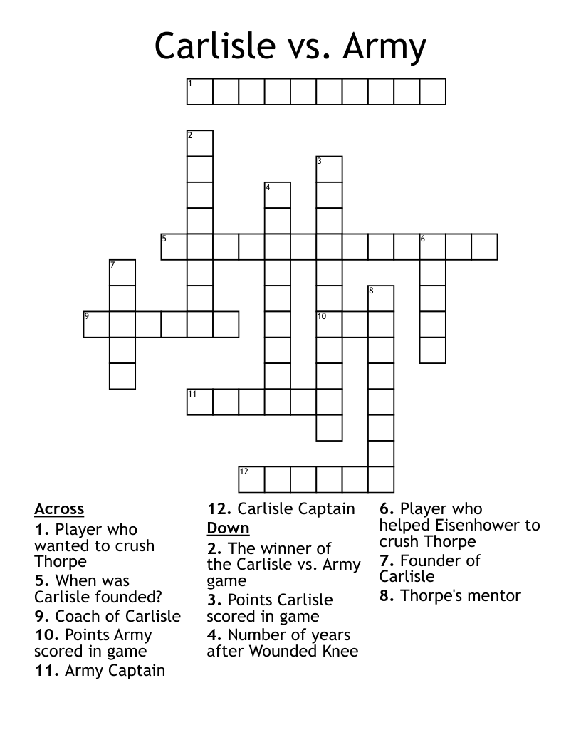 Carlisle vs. Army Crossword