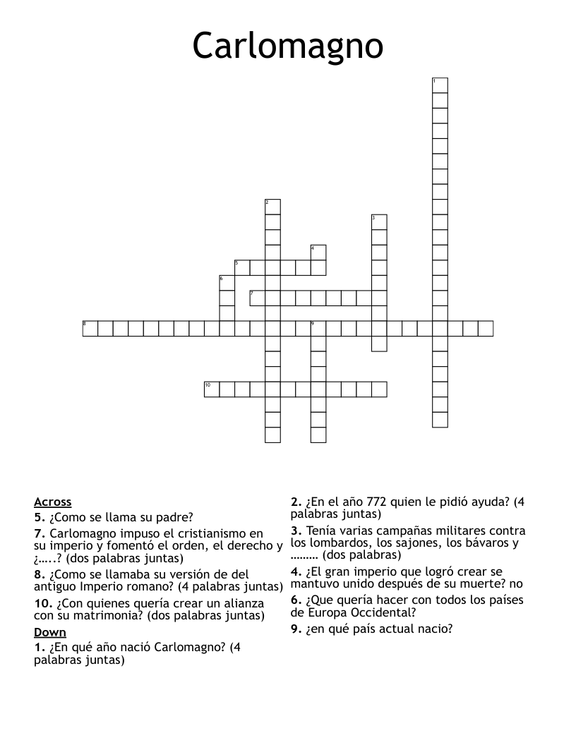 Carlomagno Crossword