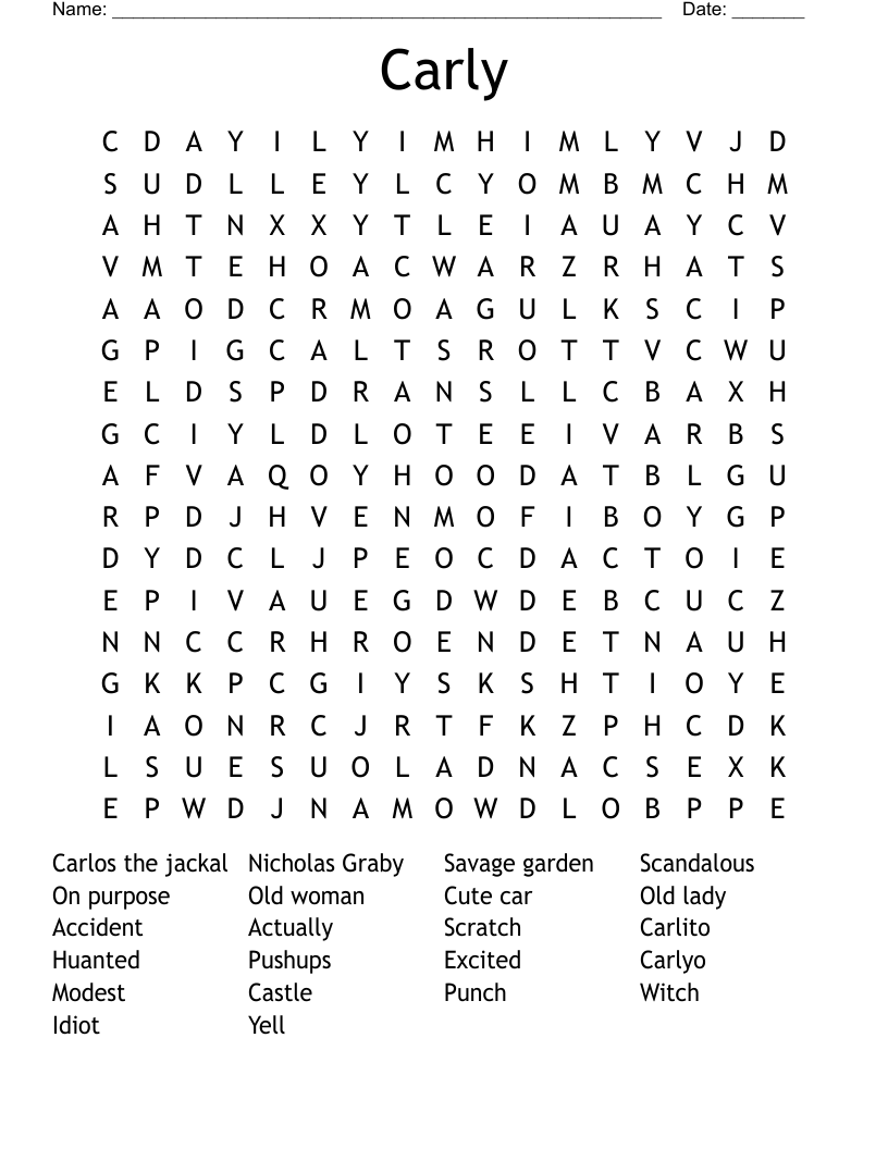 Carly Word Search