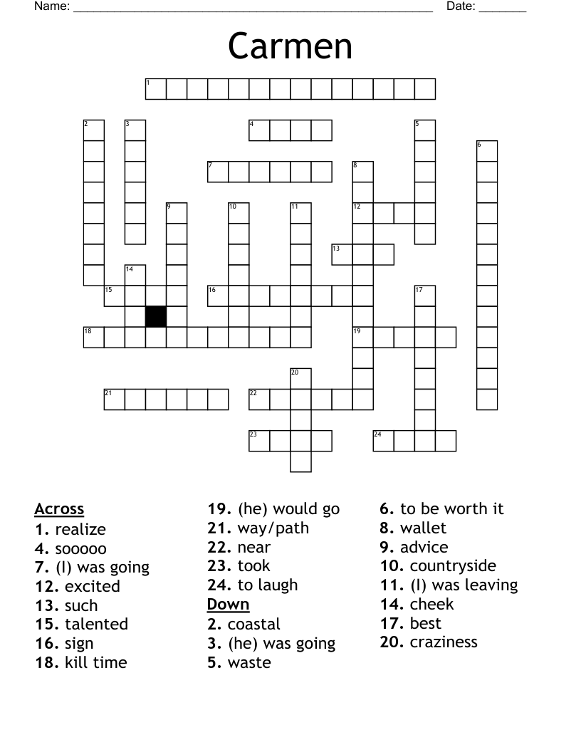 Carmen Crossword