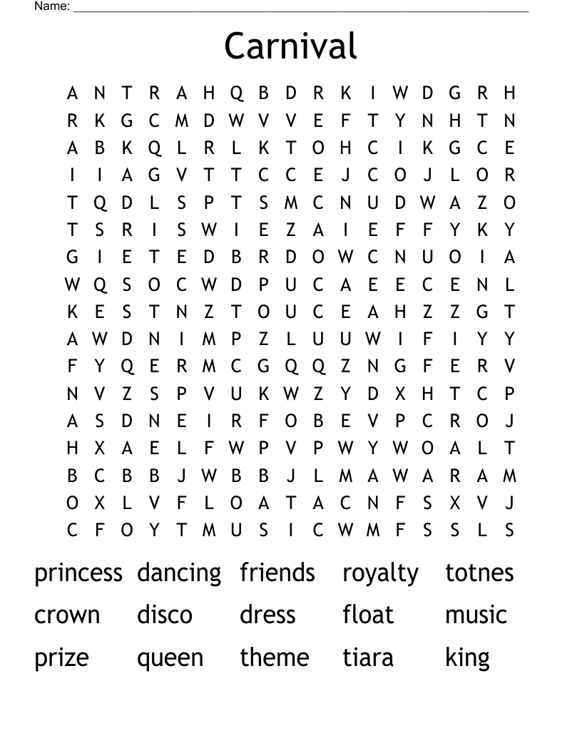 Carnival Word Search