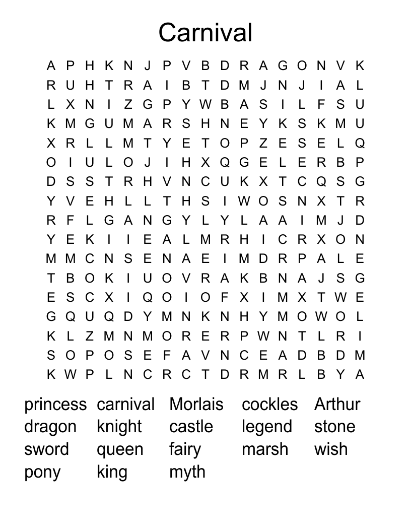Carnival Word Search