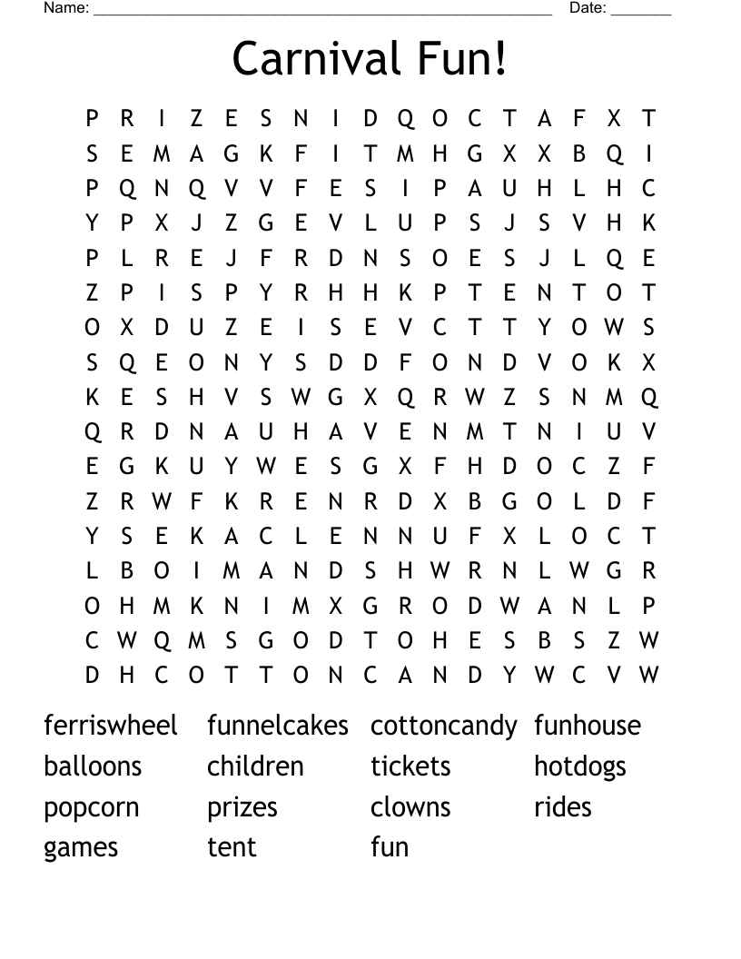 Carnival Fun! Word Search