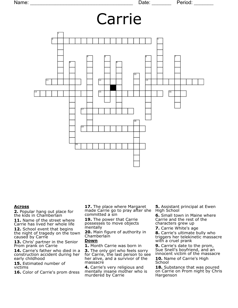 Carrie  Crossword