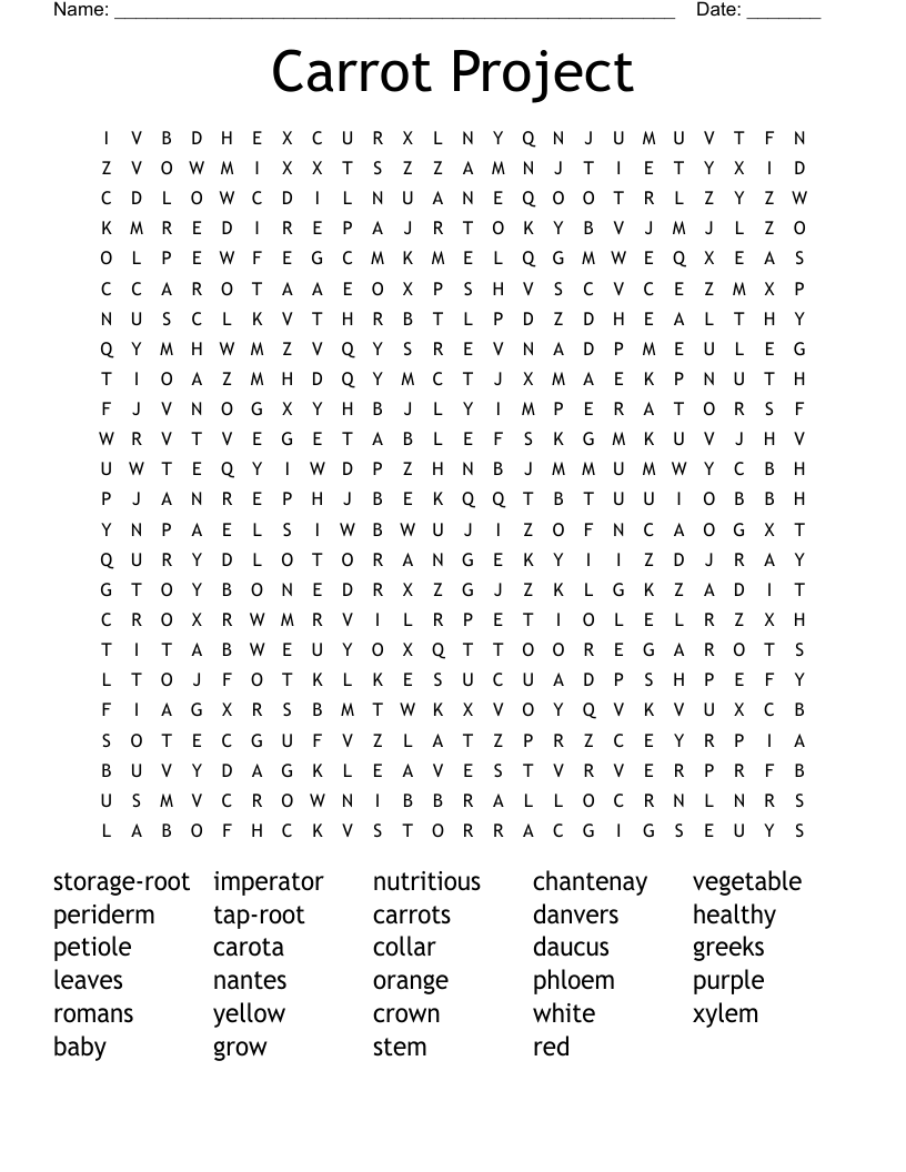 Carrot Project Word Search