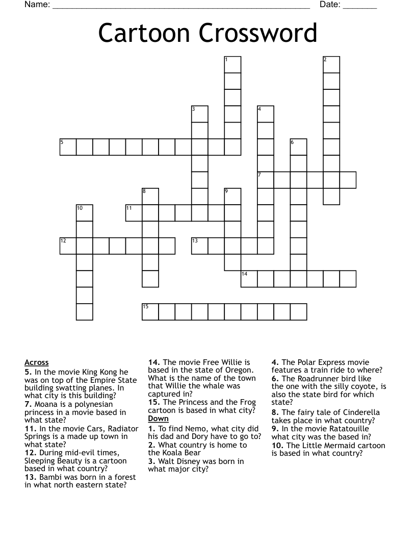Cartoon Crossword