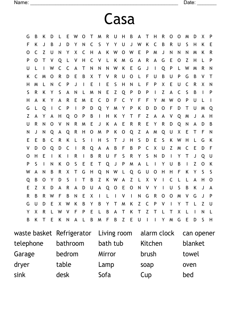 Casa Word Search