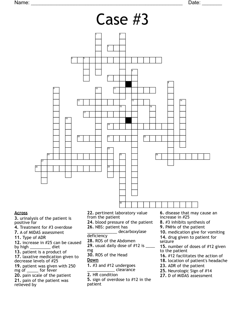 Case #3 Crossword