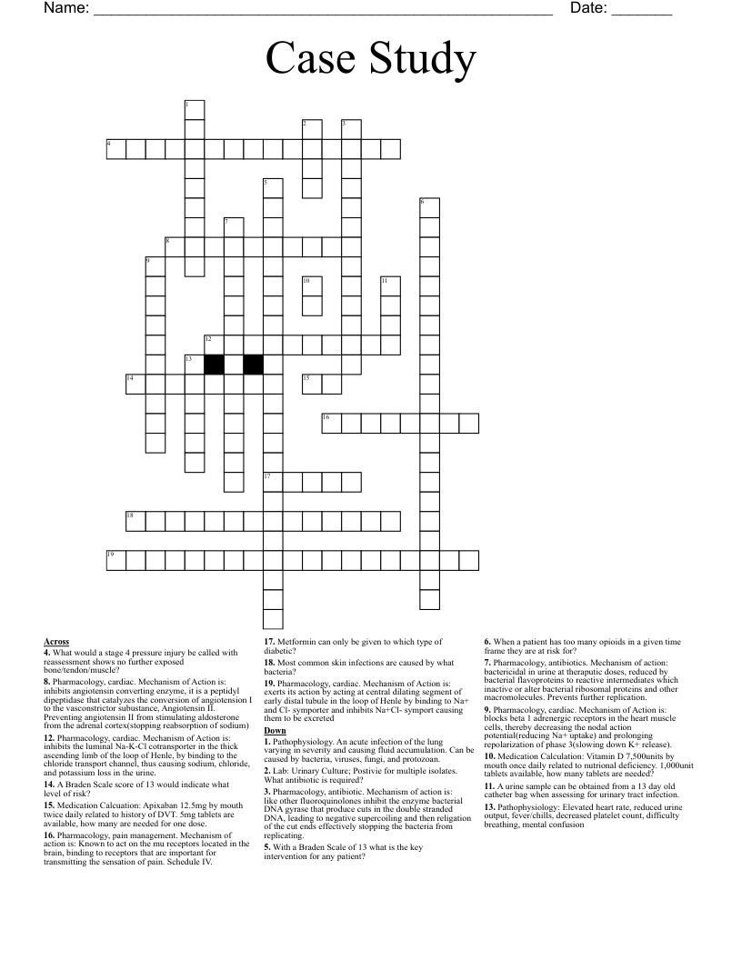 Case Study Crossword