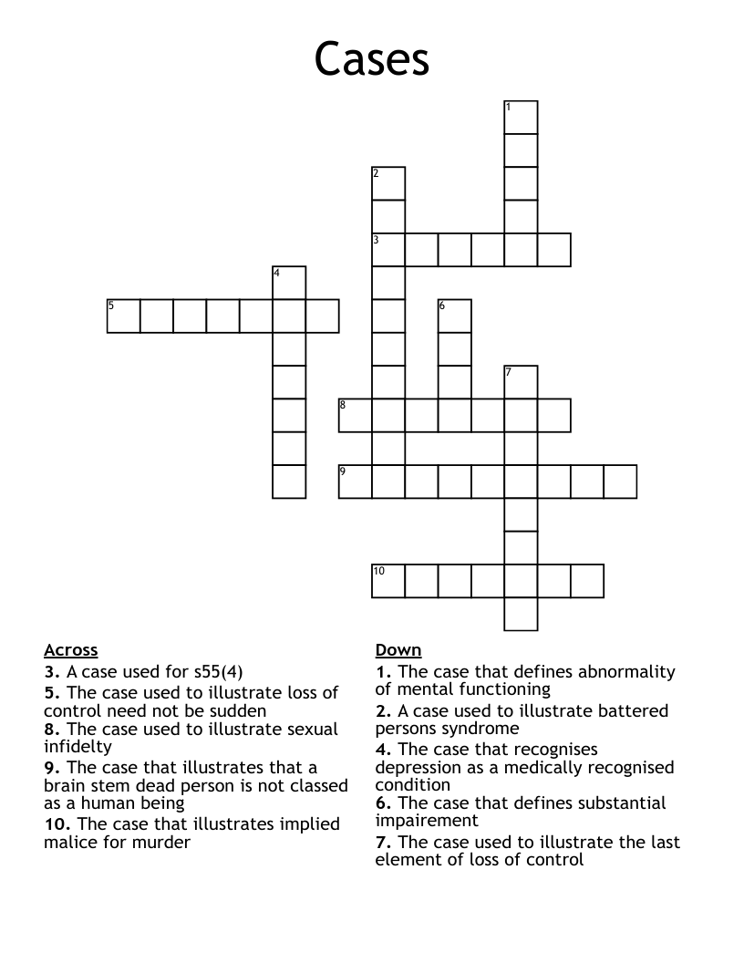 Cases  Crossword