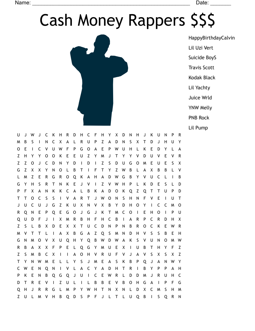 Cash Money Rappers $$$ Word Search